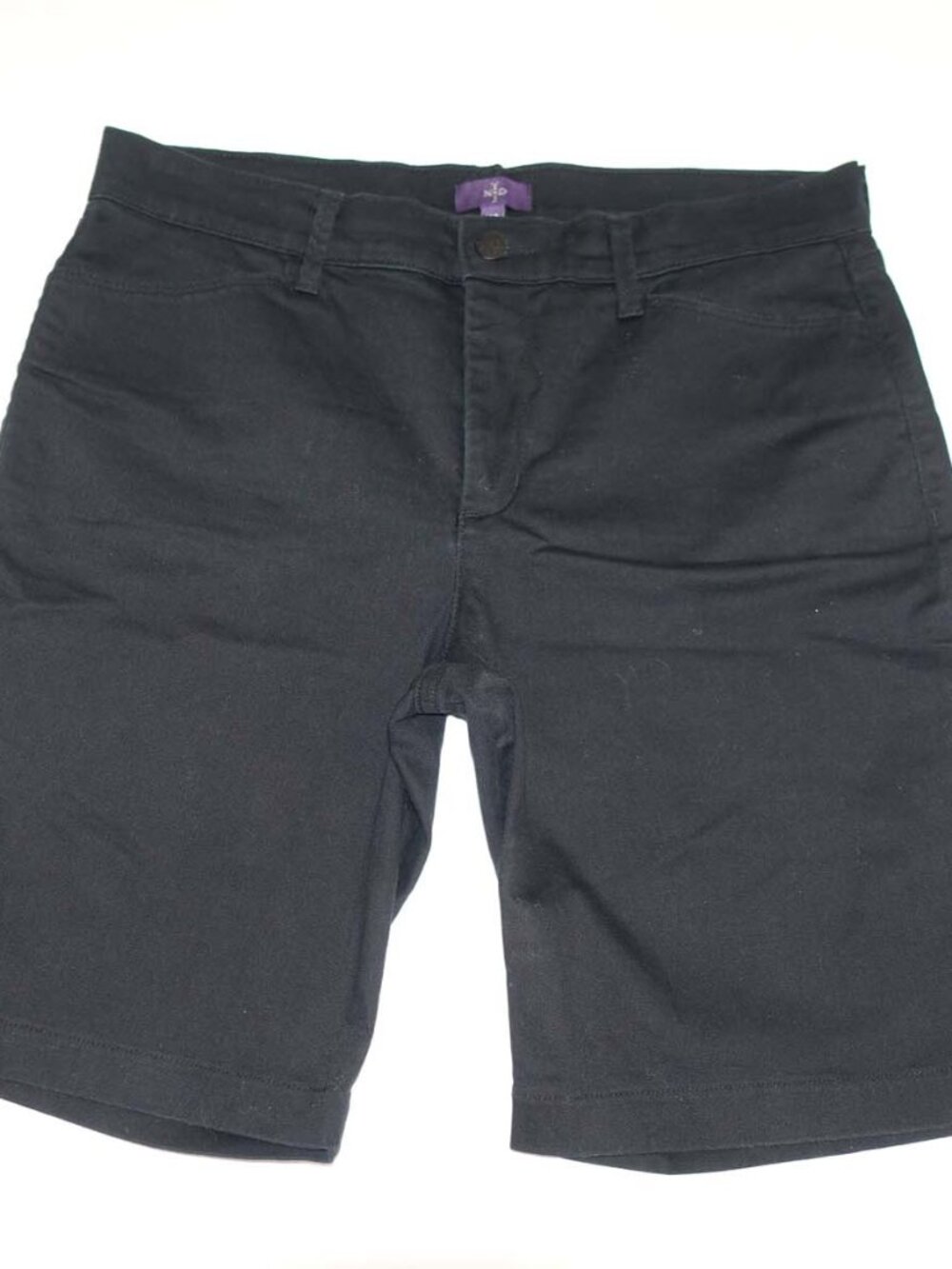 NYDJ Women's Bermuda Denim Shorts Size 12 Petite Black 9.5" Inseam 12P